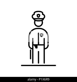 Policeman icon avatar simple flat style illustration. Stock Vector