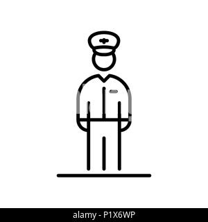Aviation pilot icon avatar simple flat style illustration. Stock Vector