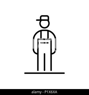 Plumber icon avatar simple flat style illustration. Stock Vector