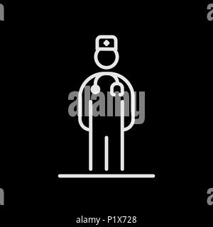 Medicine doctor icon avatar simple flat style illustration. Stock Vector