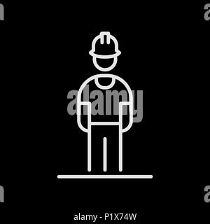 Worker icon avatar simple flat style illustration. Stock Vector