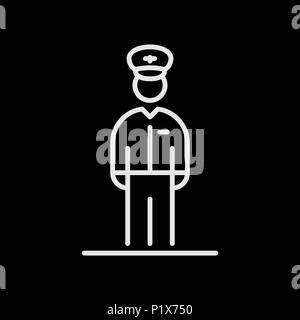 Aviation pilot icon avatar simple flat style illustration. Stock Vector