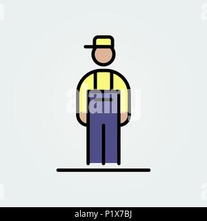 Plumber icon avatar simple flat style illustration. Stock Vector