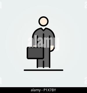 Businessman icon avatar simple flat style illustration. Stock Vector