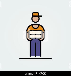 Delivery icon avatar simple flat style illustration. Stock Vector