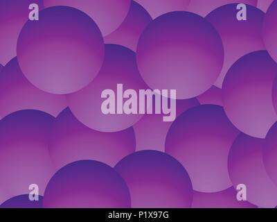 Violet gradient balls seamless pattern. Abstract geometric background with 3d circles. Vector illustration Stock Vector
