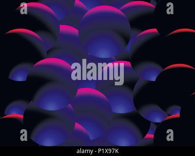 Gradient 3d balls, abstract dark background.  Vector illustration Stock Vector