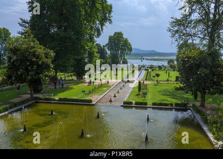 Mughal garden in Srinagar, India Stock Photo