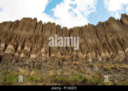 Nature designed wonderful clay works of art carved by wind erosion, rain, sun, etc. Valle de las Animas (La Paz); Bolivia. Stock Photo