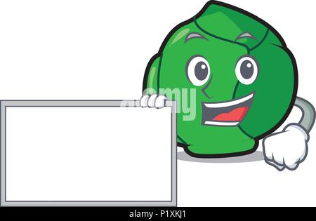 With board brussels character cartoon style Stock Vector