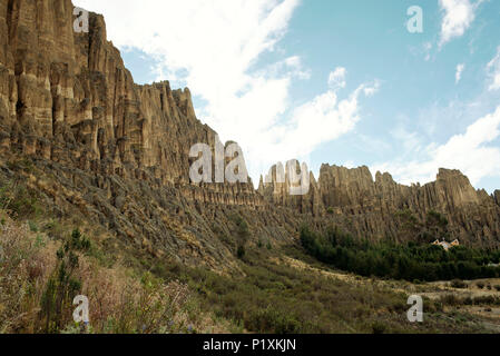 Nature designed wonderful clay works of art carved by wind erosion, rain, sun, etc. Valle de las Animas (La Paz); Bolivia. Stock Photo