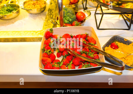 Dining Room Buffet aboard the luxury abstract cruise ship Stock Photo