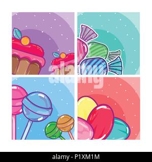 Set of candy frames Stock Vector