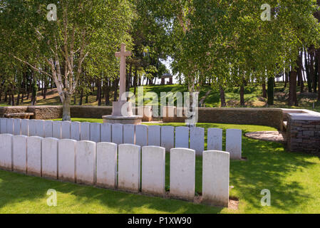 Railway Hollow Cemetery by Sheffield Memorial Park, Somme Stock Photo