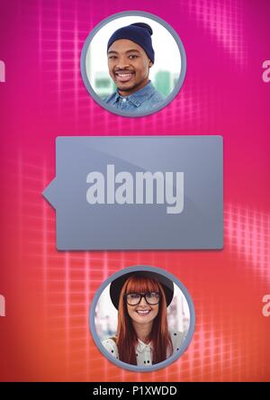 chat bubble messaging profiles Stock Photo