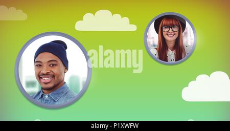 chat bubble profiles Stock Photo