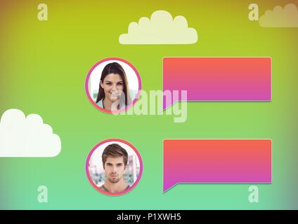 chat bubble messaging profiles Stock Photo