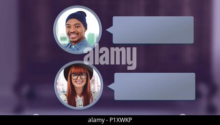 chat bubble messaging profiles Stock Photo