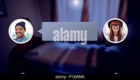 chat bubble messaging profiles Stock Photo