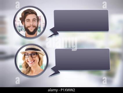 chat bubble messaging profiles Stock Photo
