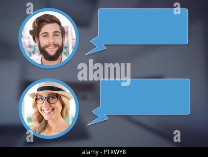 chat bubble messaging profiles Stock Photo
