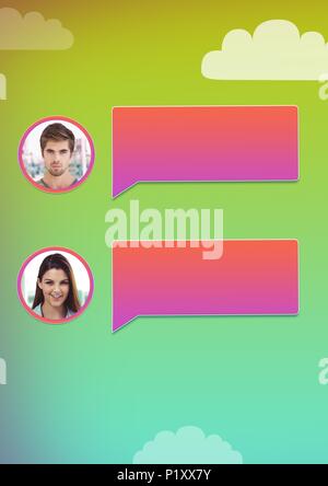 chat bubble messaging profiles Stock Photo