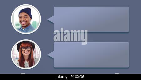 chat bubble messaging profiles Stock Photo