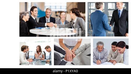 Teamwork business meeting collage Stock Photo