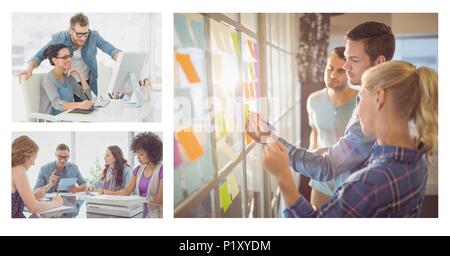 Teamwork meeting collage Stock Photo
