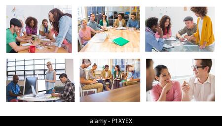 Teamwork meeting collage Stock Photo