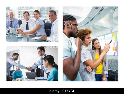 Teamwork business meeting collage Stock Photo