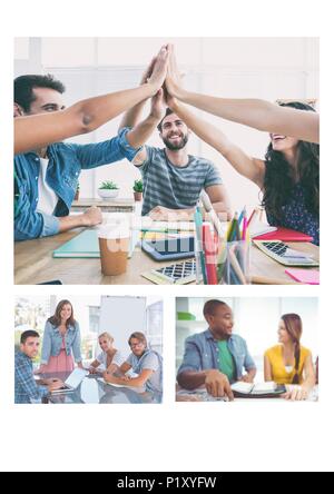 Teamwork meeting collage Stock Photo