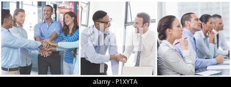 Teamwork business meeting collage Stock Photo