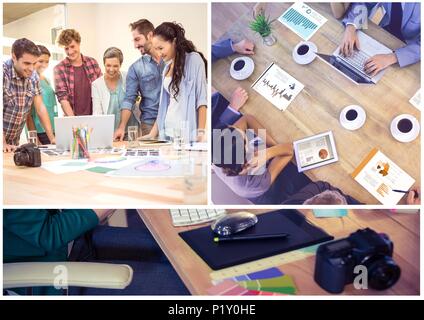 Teamwork meeting collage Stock Photo