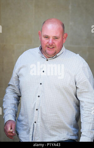 Previously unissued photo dated 06/06/18 of Liam Judge at Bristol Crown Court, where he is one of eleven men on trial in connection with a multi-million pound raid at a cider-making family's sprawling home in Somerset. Stock Photo