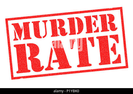 MURDER RATE red Rubber Stamp over a white background. Stock Photo