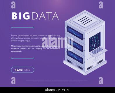 Database center tower in web design Stock Vector