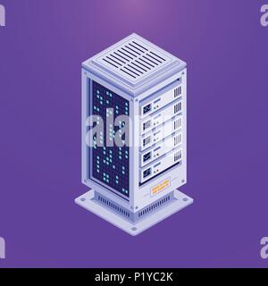 Isometric data base tower Stock Vector