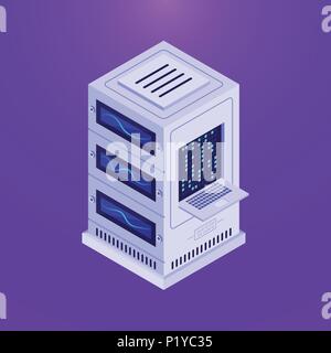 Data storage vector on purple Stock Vector