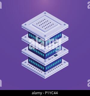 Database server isometric element Stock Vector