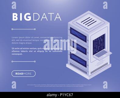 Colorful database webpage design Stock Vector