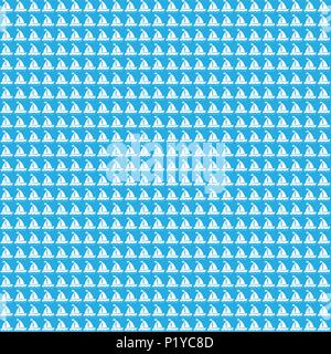 Seamless sea pattern with white sailing ships on blue background. Nautical baby wallpaper pattern with contour boats on ocean waves. Vector illustrati Stock Vector