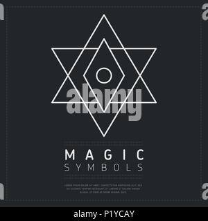 Occult white geometric symbol Stock Vector