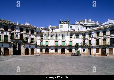 Archidona, Plaza / 'Ochavada' square (8 borders). Stock Photo