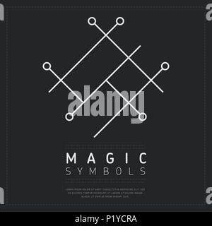 Geometric white magical symbol Stock Vector