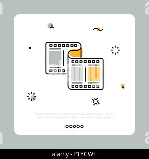 Simple icon of filmstrip in white square Stock Vector