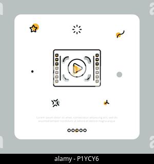 Media player icon on white Stock Vector