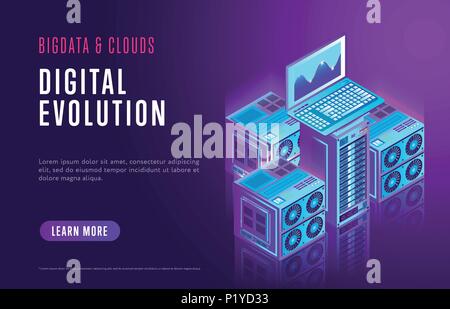 Web design about cloud storage and modern technology Stock Vector