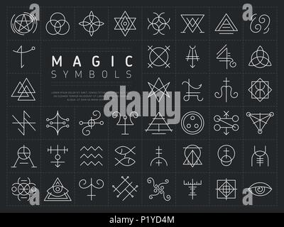 Set of icons for magic symbols Stock Vector