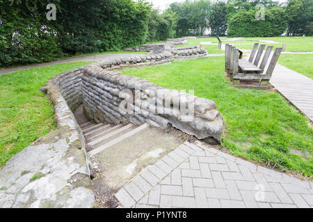 Yorkshire trench, Ypes, Belgium Stock Photo